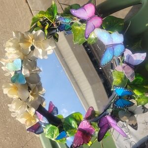 Home made butterfly lighted mirror